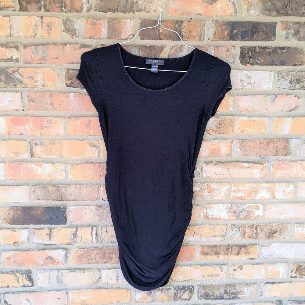 Pea in a Pod Maternity Shirt (XS) - Black Swoop-neck